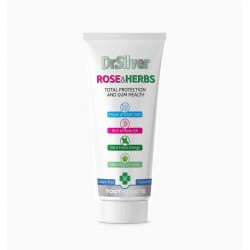 Паста за зъби Rose&Herbs (с алое, сребърни йони, розово масло, мента) - Dr.Silver - 75 мл.